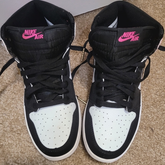 Nike Air Jordan Women's Sneakers - Black, White, and Pink - Picture 3 of 6